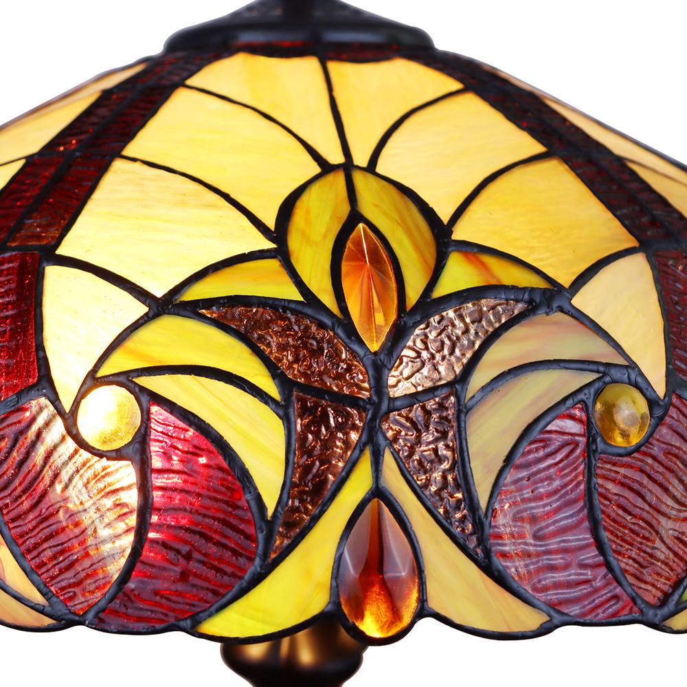 CHLOE Lighting ADIA Victorian Tiffany-Syle Dark Bronze 2 Light Table Lamp 16'' Wide