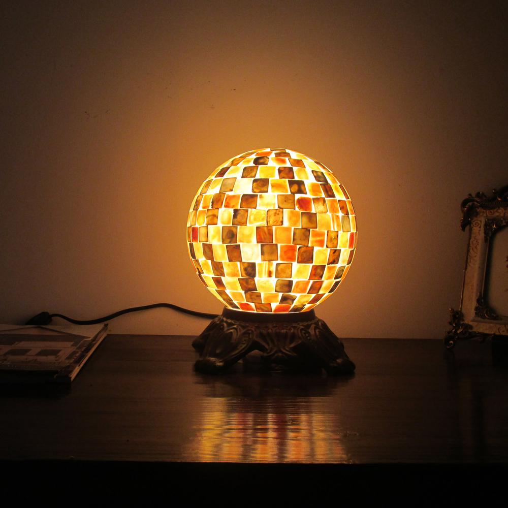 SHELLEY Mosaic 1 Light Dark Bronze Accent Lamp 8'' Wide - CHLOE Lighting