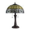 DOUGAL Tiffany-style 2 Light Geometric Table Lamp 16'' Shade - CHLOE Lighting