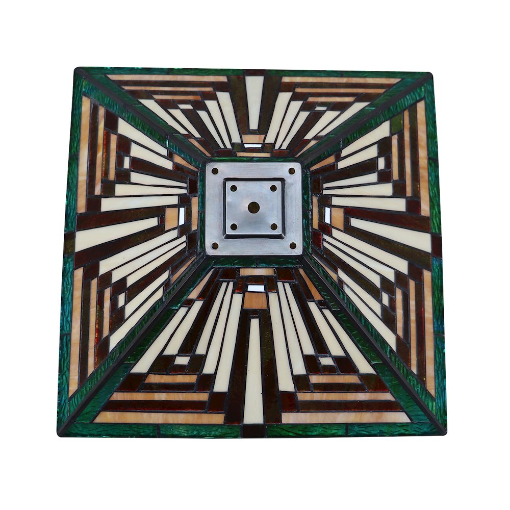 Firman Tiffany-Style 3-Light Mission Double Lit Table Lamp 16'' Shade - CHLOE Lighting