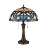 CHLOE Lighting AUGUST Tiffany-style Dark Bronze 2 Light Victorian Table Lamp 16'' Shade