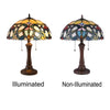 CHLOE Lighting AUGUST Tiffany-style Dark Bronze 2 Light Victorian Table Lamp 16'' Shade