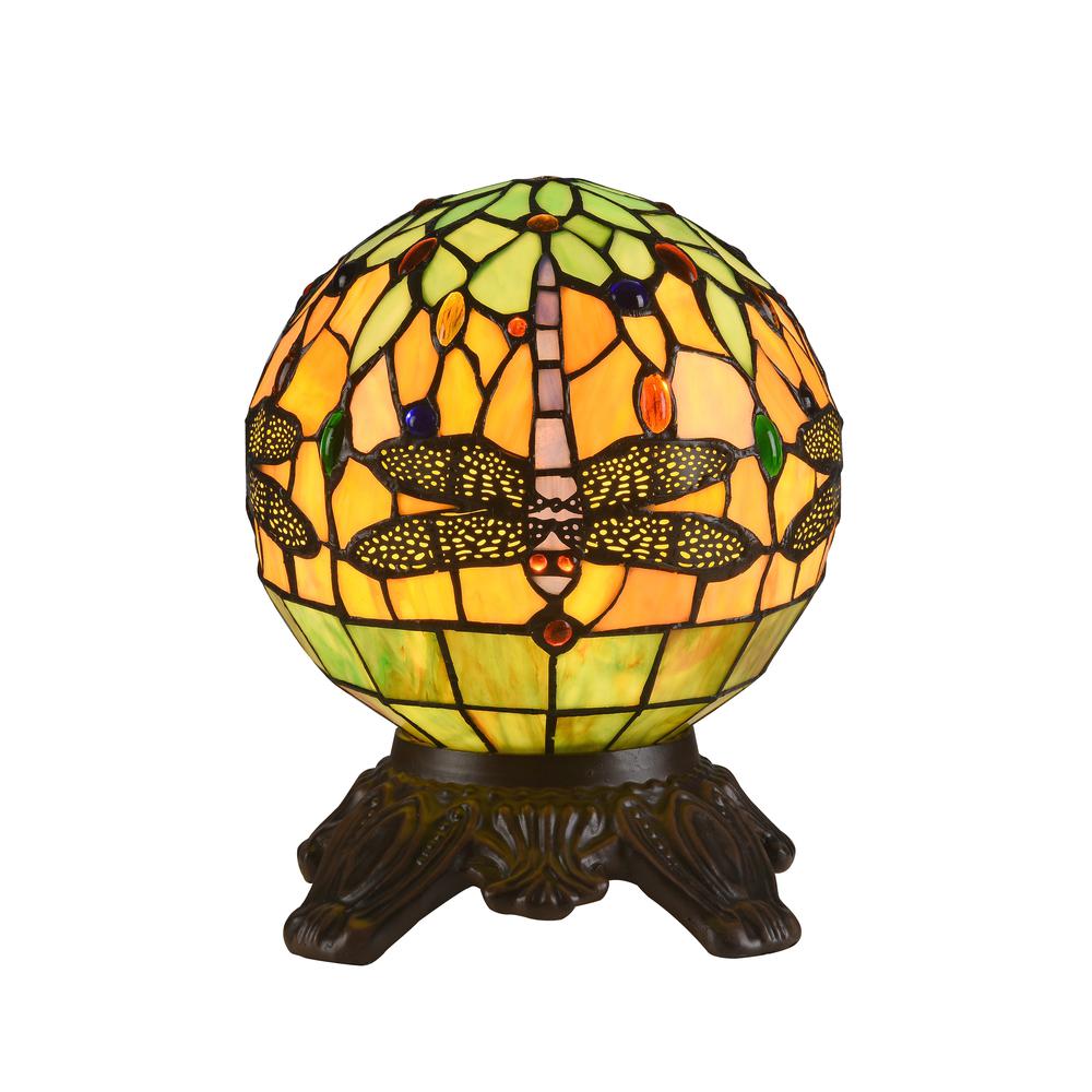 DEMOISELLE Tiffany-style 1 Light Dragonfly Accent Lamp 8'' Shade - CHLOE Lighting