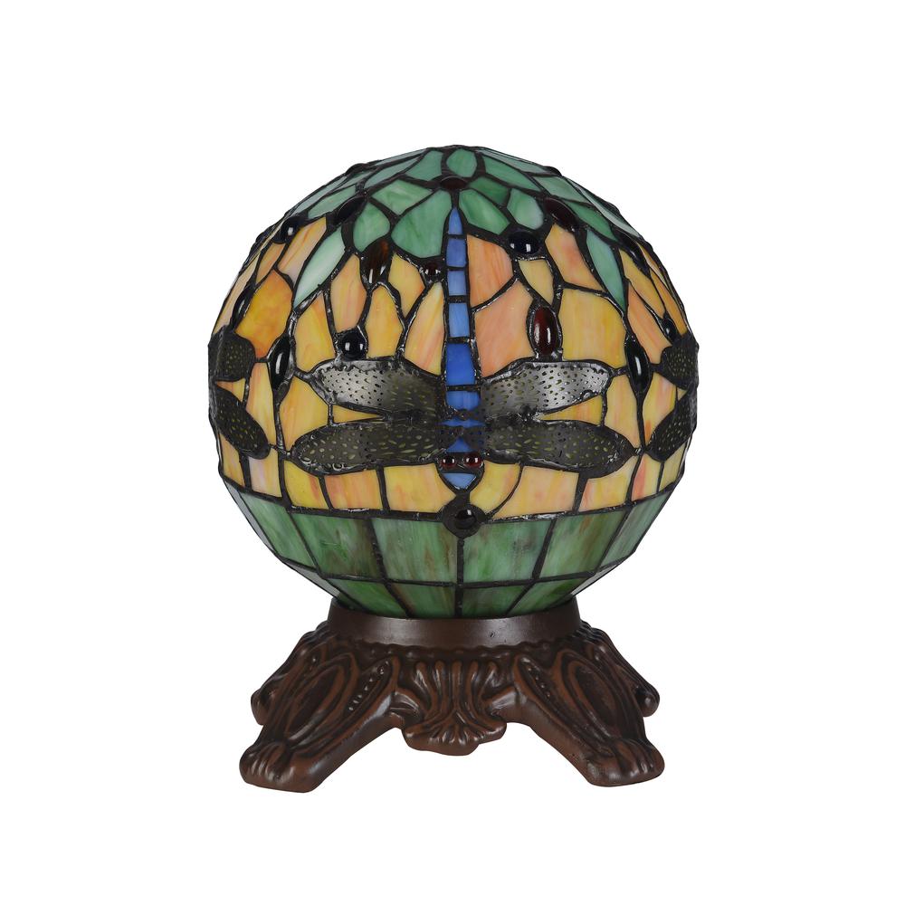 DEMOISELLE Tiffany-style 1 Light Dragonfly Accent Lamp 8'' Shade - CHLOE Lighting