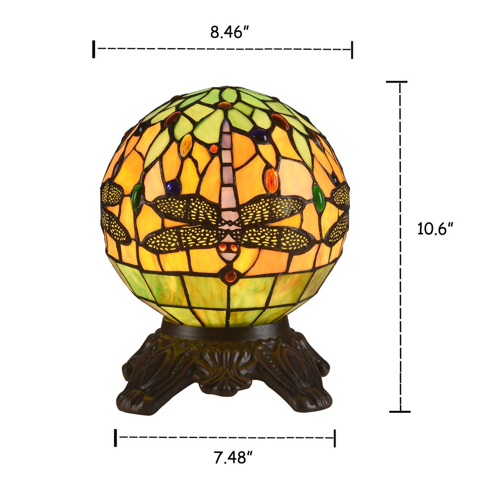 DEMOISELLE Tiffany-style 1 Light Dragonfly Accent Lamp 8'' Shade - CHLOE Lighting