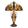 Lennon Tiffany-Style 3-Light Victorian Double Lit Table Lamp 16'' Shade - CHLOE Lighting