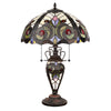 Lennon Tiffany-Style 3-Light Victorian Double Lit Table Lamp 16'' Shade - CHLOE Lighting