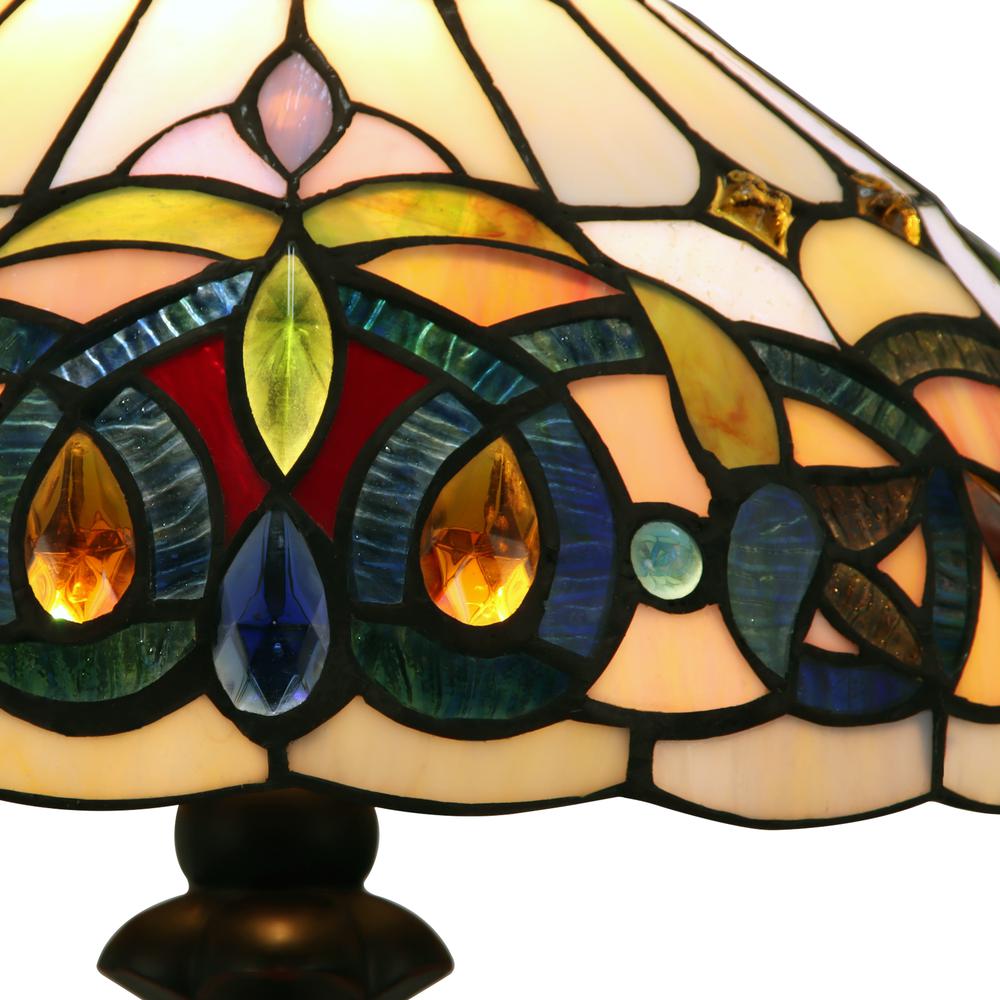 CHLOE Lighting SERENITY Tiffany-style Victorian Dark Bronze 1 Light Table Lamp 12'' Shade