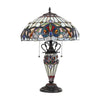 CHLOE Lighting SERENITY Victorian Tiffany-style Dark Bronze 3 Light Double Lit Table Lamp 16'' Wide