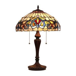 CHLOE Lighting SERENITY Victorian Tiffany-style Dark Bronze 2 Light Table Lamp 16'' Wide