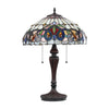 CHLOE Lighting SERENITY Victorian Tiffany-style Dark Bronze 2 Light Table Lamp 16'' Wide