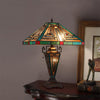 CHLOE Lighting INNES Mission Tiffany-style Blackish Bronze 3 Light Double Lit Table Lamp 16'' Wide