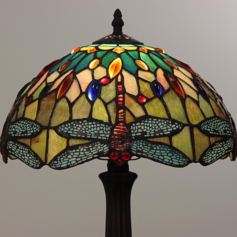 CHLOE Lighting EMPRESS Tiffany - style Dark Bronze 1 Light Table Lamp 12'' Shade