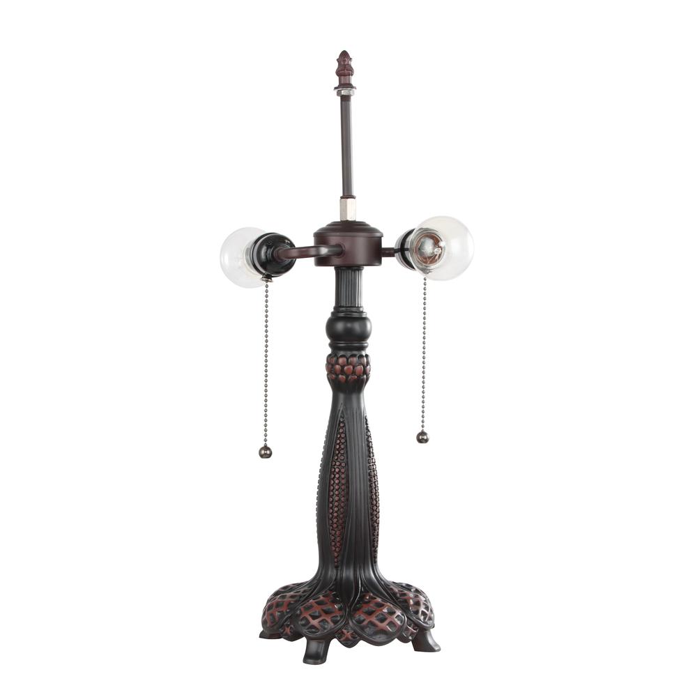 CHLOE Lighting EMPRESS Dragonfly Tiffany-style Dark Bronze 2 Light Table Lamp 16'' Wide