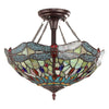 CHLOE Lighting EMPRESS Tiffany-style Dark Bronze 2 Light Semi-Flush 16'' Wide
