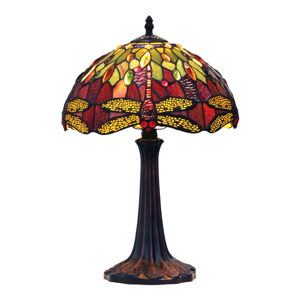 CHLOE Lighting EMPRESS Tiffany-style Dark Bronze 1 Light Table Lamp 12'' Shade
