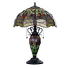 CHLOE Lighting EMPRESS Tiffany-style Dark Bronze 3 Light Double Lit Table Lamp 16'' Shade