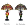 CHLOE Lighting EMPRESS Tiffany-style Dark Bronze 3 Light Double Lit Table Lamp 16'' Shade