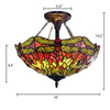 CHLOE Lighting EMPRESS Dragonfly Tiffany-style Dark Bronze 2 Light Semi-Flush 16'' Wide