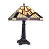 CHLOE Lighting VINCENT Mission Tiffany-Style Blackish Bronze 1 Light Table Lamp 12'' Wide