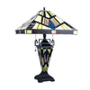 CHLOE Lighting VINCENT Tiffany-Style Blackish Bronze 3-Light Mission Double-Lit Table Lamp 16'' Shade