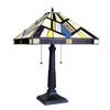CHLOE Lighting VINCENT Tiffany-Style Blackish Bronze 2-Light Mission Table Lamp 16'' Shade