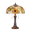 SARAI Floral 2 Light Dark Bronze Table Lamp 16'' Wide - CHLOE Lighting