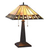 GILES Tiffany-style 2 Light Mission Table Lamp 16'' Shade - CHLOE Lighting