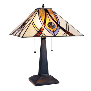 Orson Tiffany-Style 2 Light Mission Table Lamp 16'' Shade - CHLOE Lighting