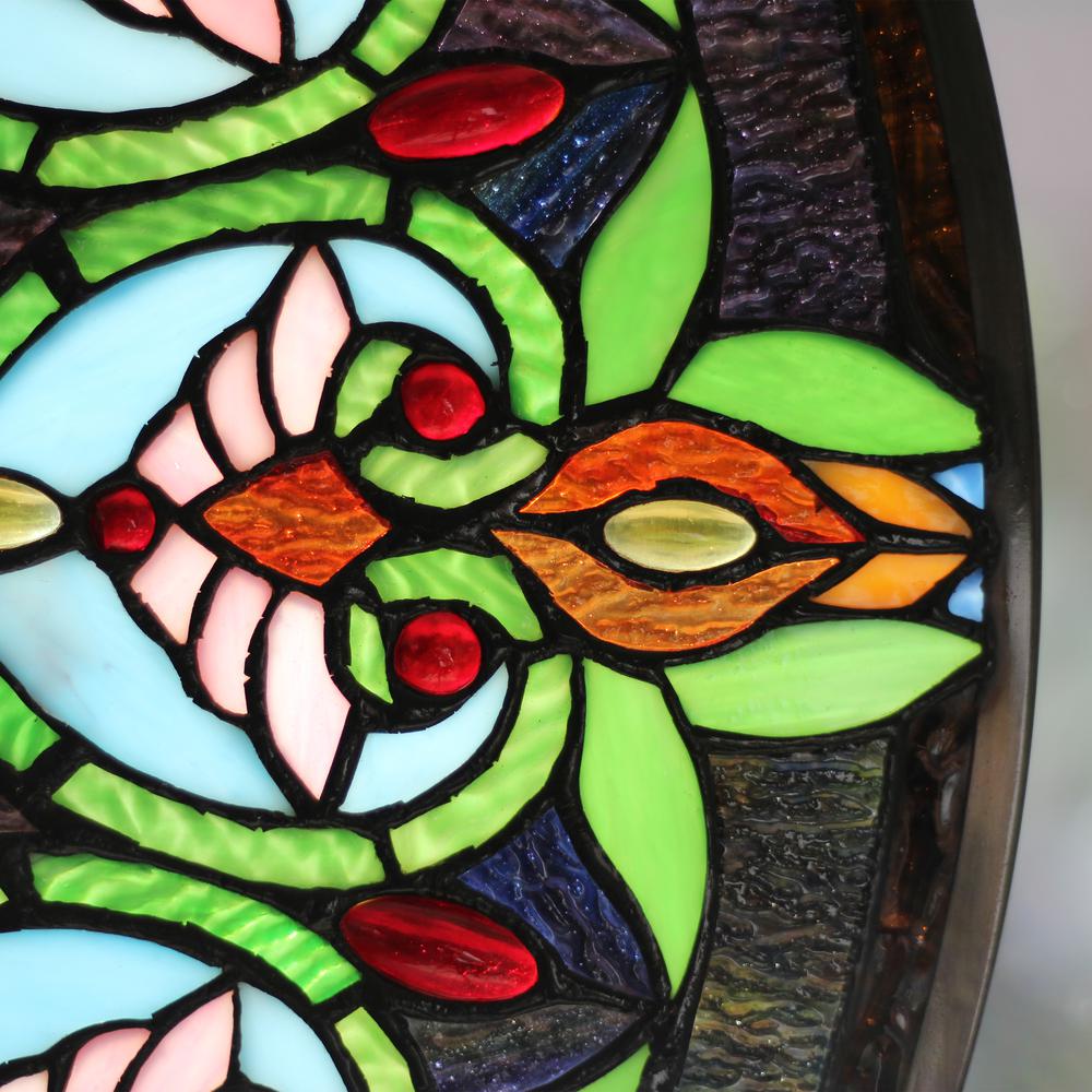 CHLOE Lighting ARABELLA Tiffany-Style Victorian Stained Glass Window Panel, 26'' Width