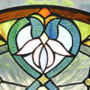 CHLOE Lighting ENCHANTED Tiffany-Style Floral Stained Glass Window Panel 25'' Height