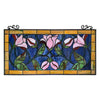 CHLOE Lighting ORIENTAL Tiffany-Style Floral Stained Glass Window Panel 34'' Wide
