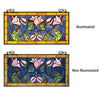 CHLOE Lighting ORIENTAL Tiffany-Style Floral Stained Glass Window Panel 34'' Wide