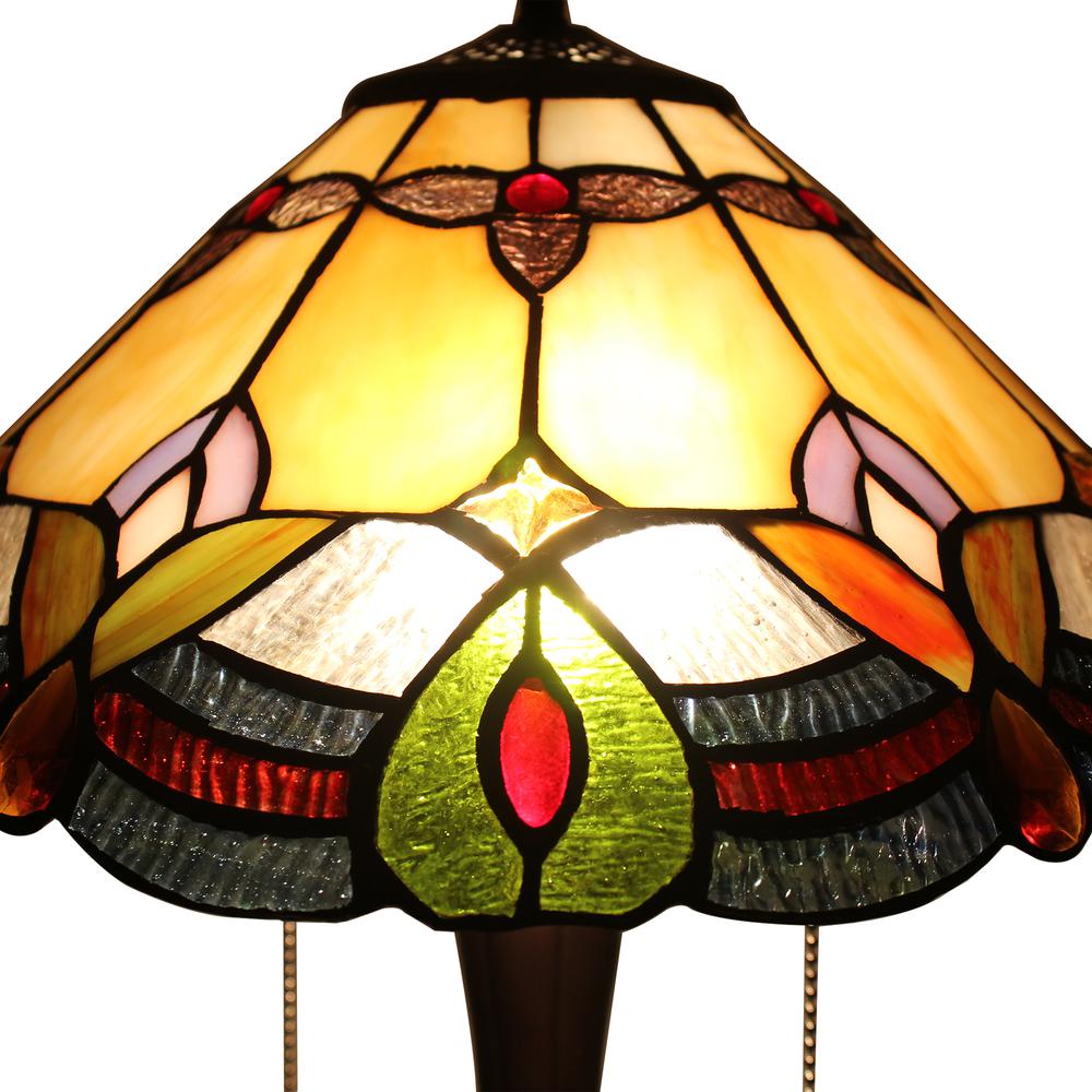 CHLOE Lighting HOWARD Tiffany-style 2 Light Table Lamp 16'' Shade