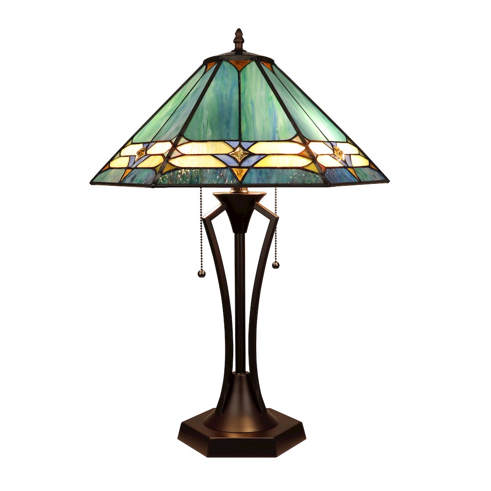 Hyland Geometric Style 2-Light Table Lamp 18'' Shade - CHLOE Lighting