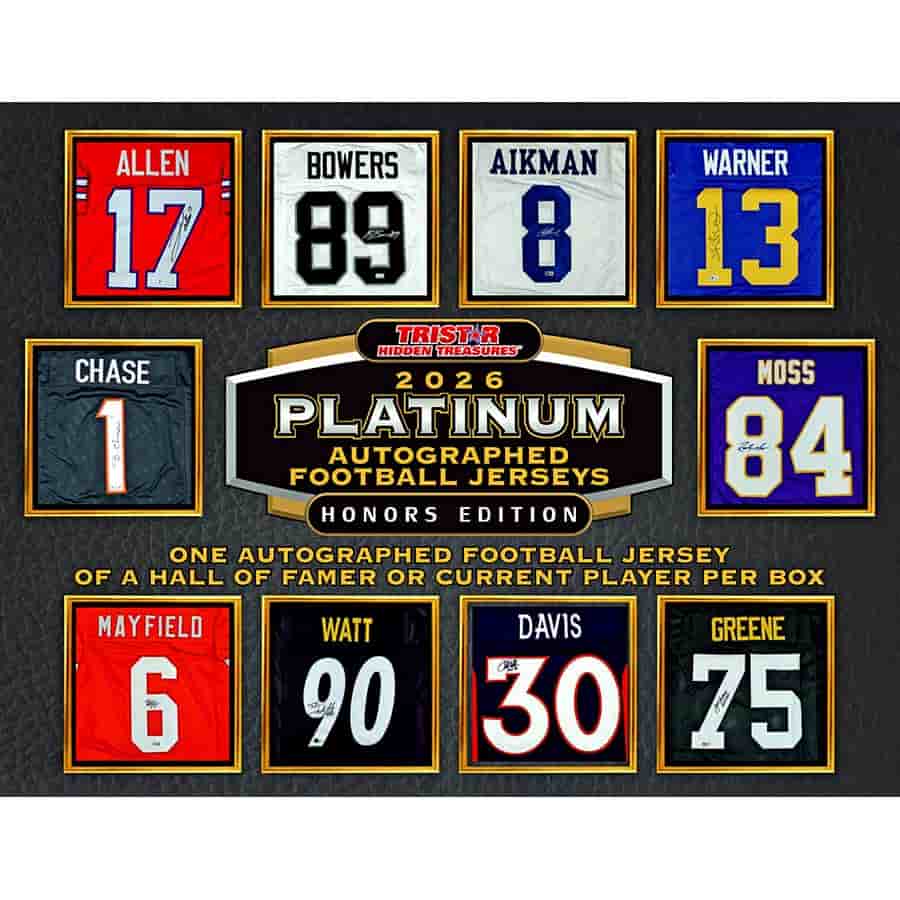 Tri-Star Productions Inc -  Hidden Treasures - 2026 Tristar Hidden Treasures Platinum Autographed Football Jerseys - Honors Edition
