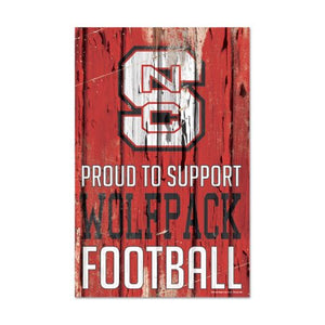 North Carolina State Wolfpack Sign 11x17 Wood Proud to Support Design - WinCraft