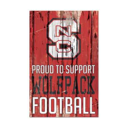 North Carolina State Wolfpack Sign 11x17 Wood Proud to Support Design - WinCraft