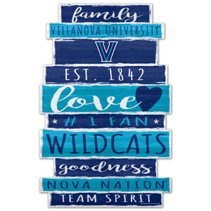 Villanova Wildcats Sign 11x17 Wood Family Word - WinCraft