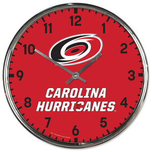 Carolina Hurricanes Clock Round Wall Style Chrome Periodic Restock - WinCraft
