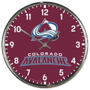 Colorado Avalanche Clock Round Wall Style Chrome Periodic Restock - WinCraft