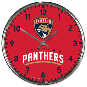 Florida Panthers Clock Round Wall Style Chrome Periodic Restock - WinCraft