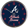 Atlanta Braves Clock Round Wall Style Chrome - Wincraft