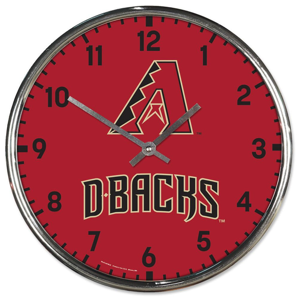 Arizona Diamondbacks Clock Round Wall Style Chrome - Wincraft