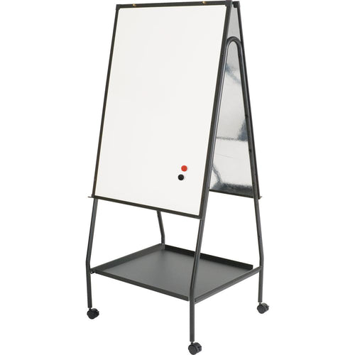 Wheasel Easel Dry-Erase Board, Porcelain-on-Steel, 28 3/4 x 59 1/2, White/Black - Best-Rite