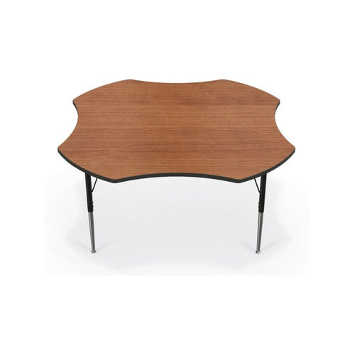Activity Table - 60'' Clover - Amber Cherry Top Surface - Black Edgeband - BALT