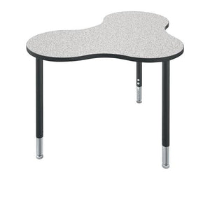 Student Desk - Large Cloud - Gray Nebula Top Surface And Black Edgeband - Black Horseshoe Legs - No Bookbox - BALT