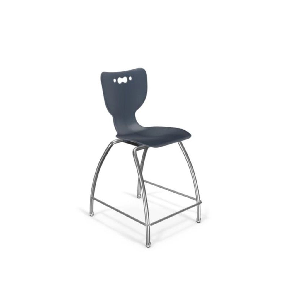 Hierarchy Stool - 4-Leg Stool (24 inch) - Navy- No Arms- Chrome Base - - Moore