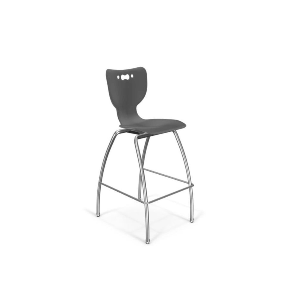Hierarchy Stool - 4-Leg Stool (30  inch) - Black- No Arms- Chrome Base - - Moore