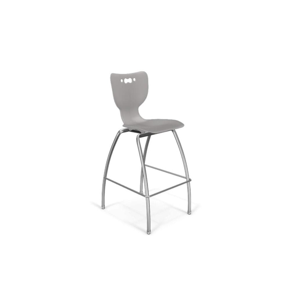 Hierarchy Stool - 4-Leg Stool (30  inch) - Gray- No Arms- Chrome Base - Moore